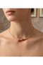 Gold Color Red Enamel Fish Model Zircon Steel Necklace - 5