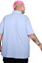 Mode XL Large Size Men's Classic Pique Polo Neck T-Shirt with Pockets 20552 Lila - 5