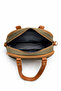 Women's Khaki-Tan Buzzy Leather Multi-Compartment Column Strap Hand and Shoulder Zippered Daily Crossbody Bag - 5