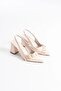 Beige Patent Leather Women's Heeled Shoes Tr08Ms07B - 4