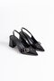 Black Patent Leather Women's Heeled Shoes Tr08Ms07A - 2