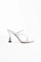Silver Women's Stone Heeled Slippers Tr20My04F - 2