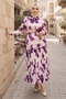 Pleated Skirt Satin Double Set 1693 - 5