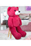Giant Plush Bear with Bow Tie - Bobi̇, a Legendary Gift for Your Loved One Fuchsia - 4