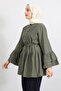 Ribbed Tunic with Flywheel Sleeves Y0104 - Khaki - 3