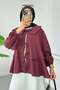 Balloon Sleeve Baby Collar Tunic 2370 - Claret Red
