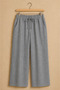 Women's Gray Sofia Linen Double Pocket Wide Leg Trousers - 2