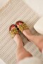 Khaki Green Genuine Leather Slippers Tr31My68D - 6