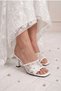 Women's 7 cm White Bridal Slippers