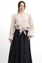 Molly Nelly Women's Tie-Up Balloon Sleeve Shirt