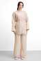 Molly Nelly Women's Shadow Pattern Voile Shoulder Shawl and Trouser Suit - 4
