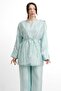 Molly Nelly Women's Shadow Pattern Voile Shoulder Shawl and Trouser Suit - 2
