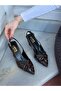 Brown Wrinkled Leather (Bow) Bow Detail Women's Stiletto