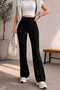 Women's High-Waisted Black Lycra Slimming Palazzo Spanish Flare Pants