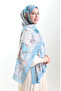 Hanzade French Silk Shawl 70330-02 Blue Brown - 2