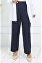 Wide leg trousers 4001-02 navy blue - 4