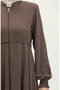 Lace detailed mevlana abaya 5069-08 milky coffee - 4