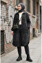 Ethnic Patterned Button Transitional Coat 2500-05 Khaki Anthracite