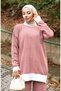 Knitwear Pearl Detailed Tunic Trousers Double Suit 1011-04 Dusty Rose - 4