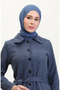 Belted cashmere coat 5502-03 navy blue - 3