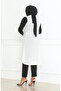 Large Size Flowy Long Seasonal Vest 8739-03 Off White - 5