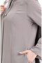Large Size Hidden Zipper Embroidered Ferace 6193-06 Mink - 4