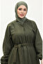 Hidden button cashmere coat 3200-05 khaki - 3