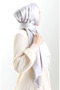 Long fringed viscose shawl 70331-04 beige - 4