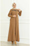 كماشة مطاطية بأكمام مزودة بسحاب 0475-01 بني - 3