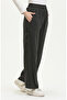 Elastic waist summer wide leg trousers 2096-01 anthracite - 2