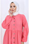 Full-length button-up elastic sleeve abaya 2124-05 pomegranate flower - 3