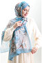 Hanzade French Silk Shawl 70330-02 Blue Brown