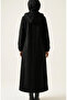 Hooded Full Length Cashmere Coat 0234-04 Black - 4