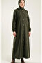 Hooded Full Length Cashmere Coat 0234-03 Khaki - 3