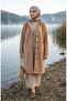 Hooded Buttoned Winter Cap 2251-06 Milk Coffee - 2