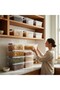 Set of 6 20 Liter (20X6) Horizontal Food Storage Containers Plastic Lock-Lid Kitchen Interior-Exterior Organizer - 3