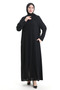 Large Size Metal Bead Zippered Ferace 6148-01 Black