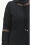 Large size embroidered abaya 5046-02 navy blue - 4