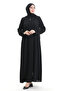 Large Size Metal Bead Zippered Ferace 6148-01 Black - 3