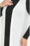 Large Size Flowy Long Seasonal Vest 8739-03 Off White - 4