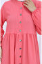 Full-length button-up elastic sleeve abaya 2124-05 pomegranate flower - 4