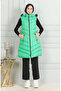 Hooded Quilted Puffer Vest 7003-07 Green - 2