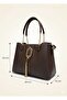 4 Compartment Women's Shoulder Bag with Gold Accessories - Crossbody Strap