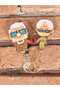 Decorative Wooden Keychain with 4 Figures