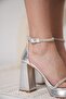 Women's Silver Heeled Sandals Tr12My01E - 3