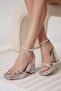 Women's Silver Heeled Sandals Tr12My01E - 4