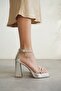 Women's Silver Heeled Sandals Tr12My01E - 4