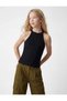 Ribbed Halter Neck Sleeveless Cotton Crop Tank Top