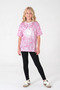 Girl's pink tie-dye print oversized long sleeve t-shirt - 5