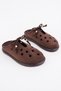 Shammy Suede Leather Perforated Lace-Up Daily Comfortable Closed-Front Women's Slippers - 2